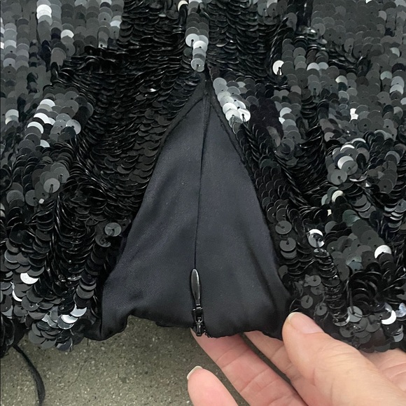 Barneys New York Shimmering Black Wide Leg Pants - Picture 5 of 5